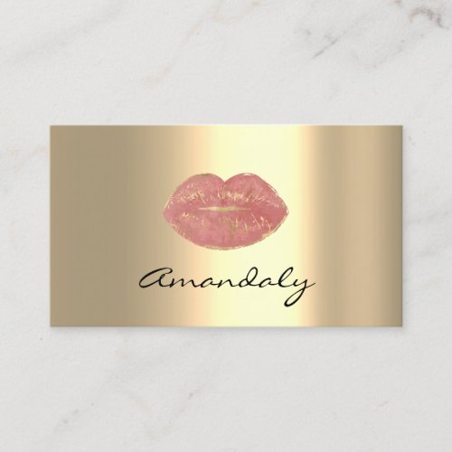 Makeup Artist Rose Kiss Lips Golden Unique Business Card