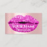 Makeup Artist Rose Kiss Lips Magenta Glam Glitter Business Card