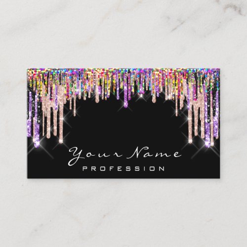 Makeup Artist Rose Purple Drips Appointment Card