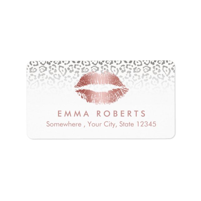Makeup Artist Rose Rose Gold Lips Salon Leopard Label (Front)