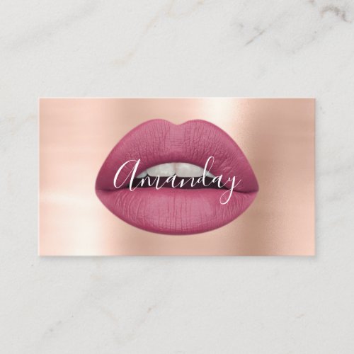 Makeup Artist Rose Skinny Lips Logo QR Code Logo Business Card