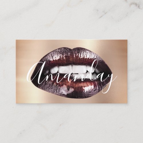 Makeup Artist Rose Skinny Lips Logo QR Code Logo  Business Card