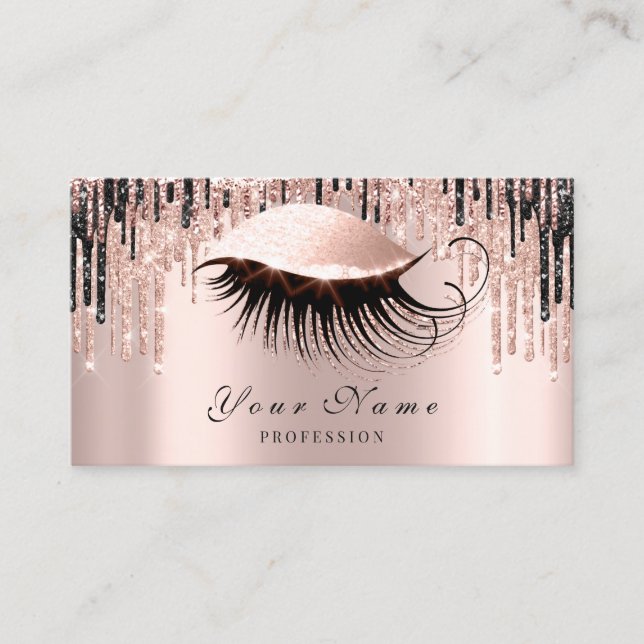 Makeup Artist Rose Spark Lips Eye Appointment Card (Front)