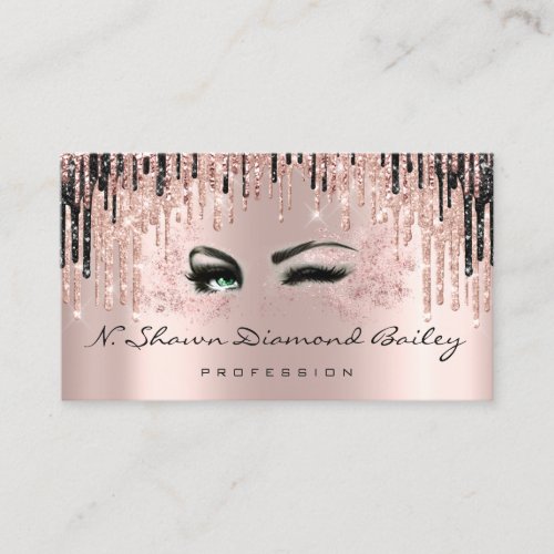 Makeup Artist Rose Spark Lips Wax Green Eyes Appointment Card