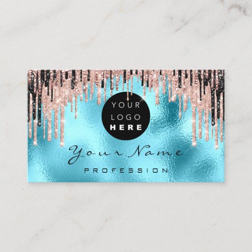 Makeup Artist Rose Spark Lips Wax Logo Ocean Appointment Card