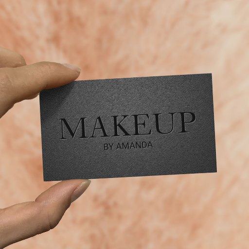 Customizable Makeup Artist Salon Elegant Black Minimalist Business Card