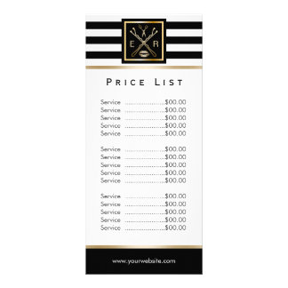 Makeup Price Lists Rack Cards Zazzle Makeup Artist Salon Logo Modern Stripes Price List Rack Card