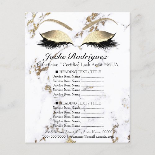 Makeup Artist Salon Marble Eye White Price Flyer