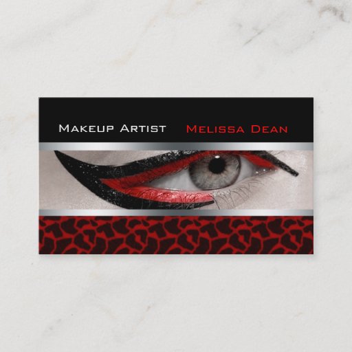 Customizable Makeup Artist Salon Print Business Card