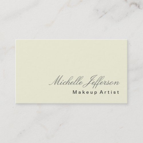 Makeup Artist Script Beige Business Card