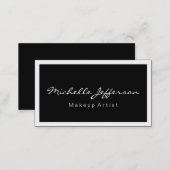 Makeup Artist Script Black White Business Card (Front/Back)