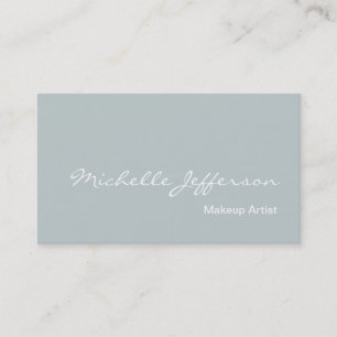 Makeup Artist Script Blue White Business Card
