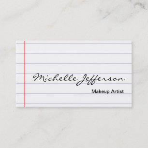 Makeup Artist Script Lined Paper Business Card
