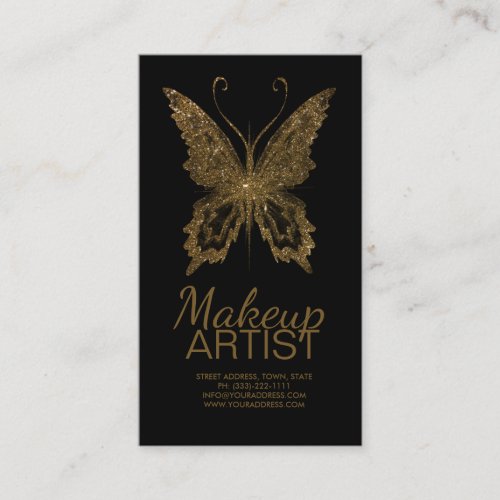 Makeup Artist Shimmering Butterfly Black Card