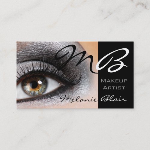 Makeup Artist Silver Smokey Eye Business Card