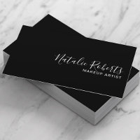 Makeup Artist Simple QR Code Plain Black Business Card