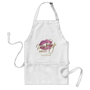 Makeup Artist 💄- So Pink Glitter Lips Adult Apron