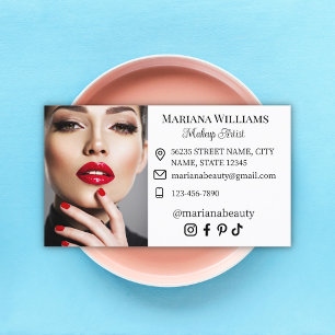 makeup artist social media photo minimal simple business card