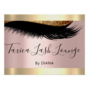 Makeup Artist Studio Eyelashes Extension Pink Poster