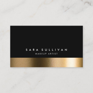 Makeup Artist Style Fashion Beauty Bold Black Gold Business Card