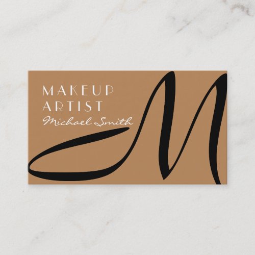 Makeup Artist Stylish Monogram Modern Deer Business Card