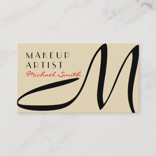 Makeup Artist Stylish Monogram Modern Dutch White Business Card