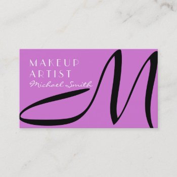 Makeup Artist Stylish Monogram Modern Mauve Business Card by NhanNgo at Zazzle