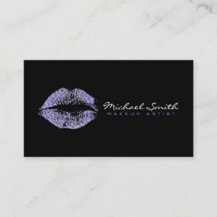 Makeup Artist Stylish Multicolor Glitter Lips #5 Business Card