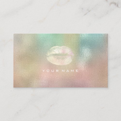 Makeup Artist Stylist Lips Pastel Pink Ombre Mint Business Card