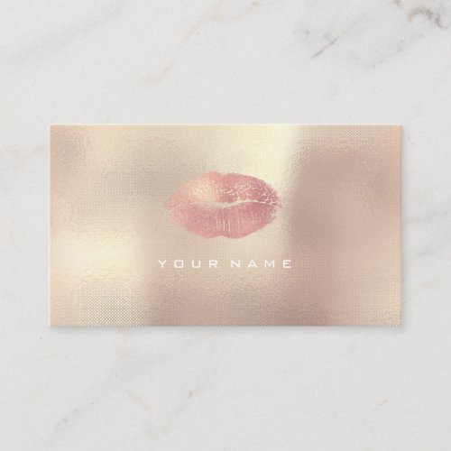 Makeup Artist Stylist Lips Rose Gold Pink Blush Business Card