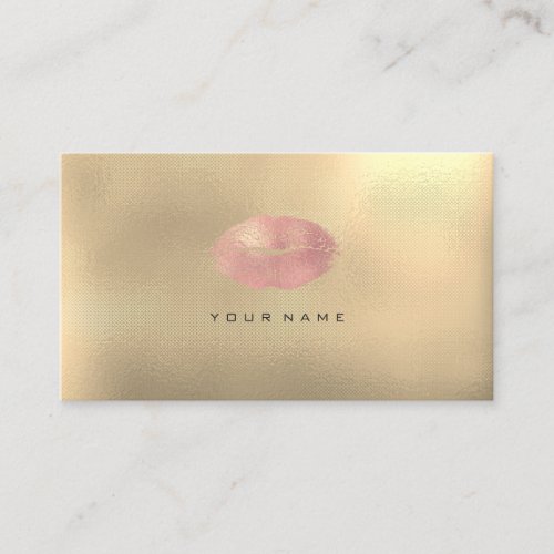 Makeup Artist Stylist Lips Sepia Gold Pink Blush Business Card