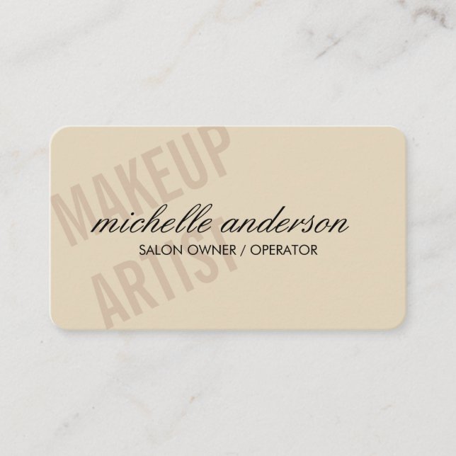 Makeup Artist  / Tan Business Card (Front)