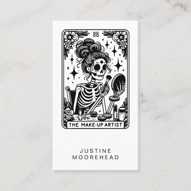 Makeup Artist Tarot Business Card (Front)