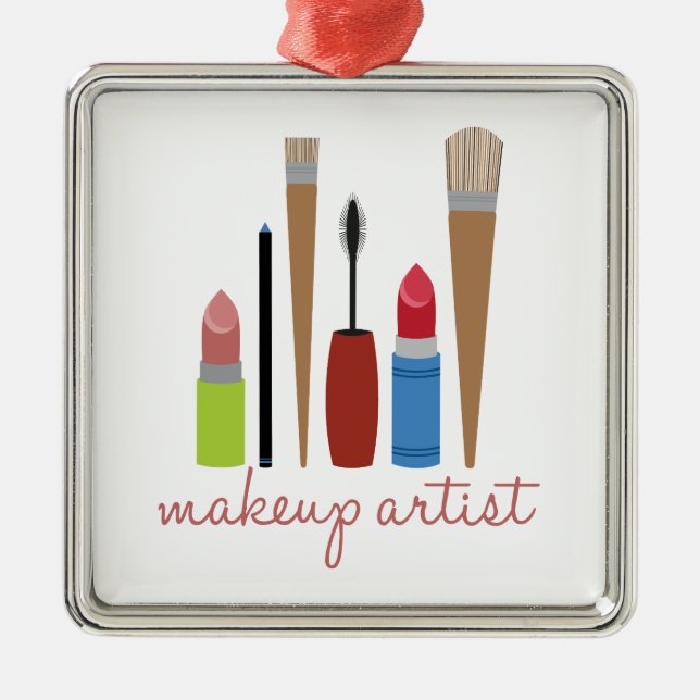 Makeup Artist Tools Metal Ornament (Front)