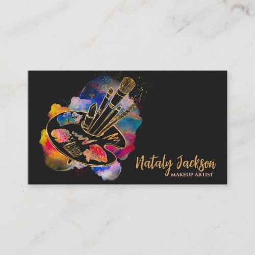 Makeup artist tools palette business card