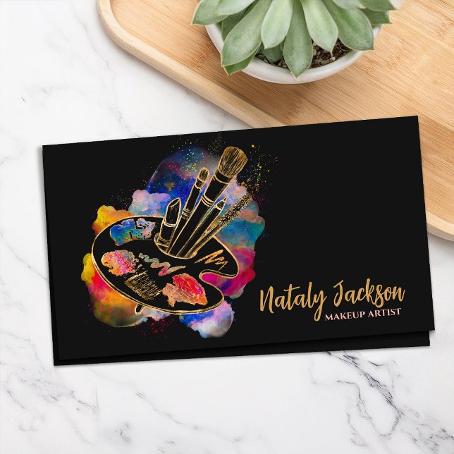 Makeup artist tools palette business card (Creator Uploaded)