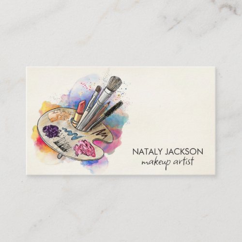 Makeup artist tools palette business card