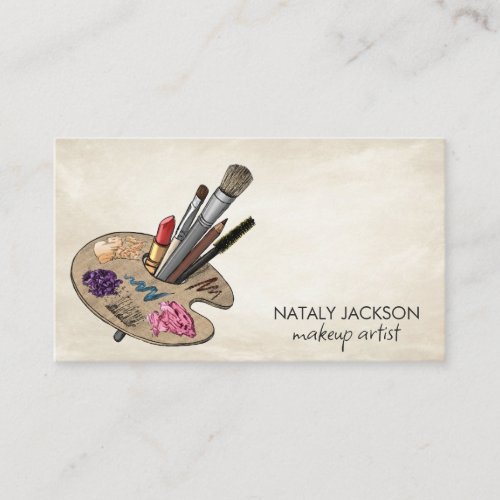Makeup artist tools palette business card