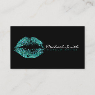 Makeup Artist Turquoise Lips #2 Business Card