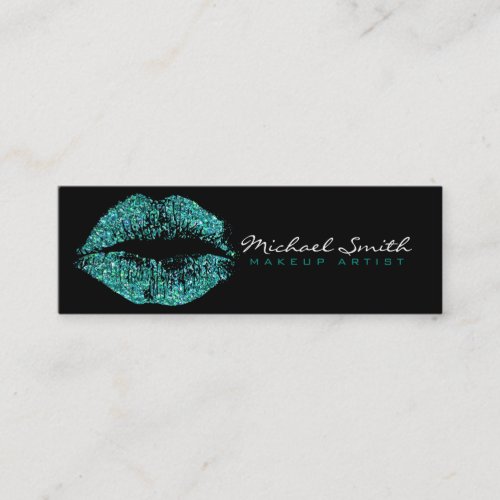 Makeup Artist Turquoise Lips 2 Mini Business Card