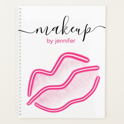 Makeup Artist Typography with Neon Lipstick Smooch Planner