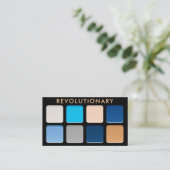 Makeup Artist Unique Blue Eyeshadow Pallete Business Card (Standing Front)