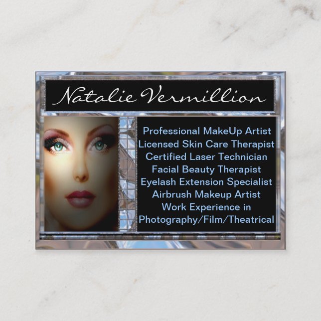 Makeup Artist Vermillion Professional Business Card (Front)