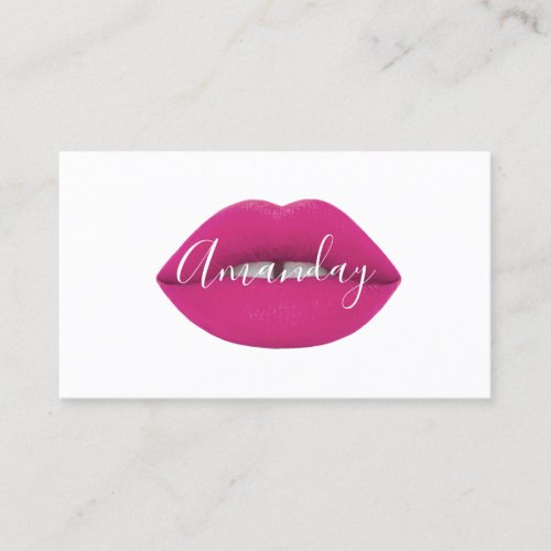 Makeup Artist White Berry Lips Logo QR Code Logo  Business Card