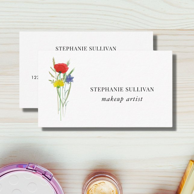 Makeup Artist Wildflower  Business Card (Creator Uploaded)
