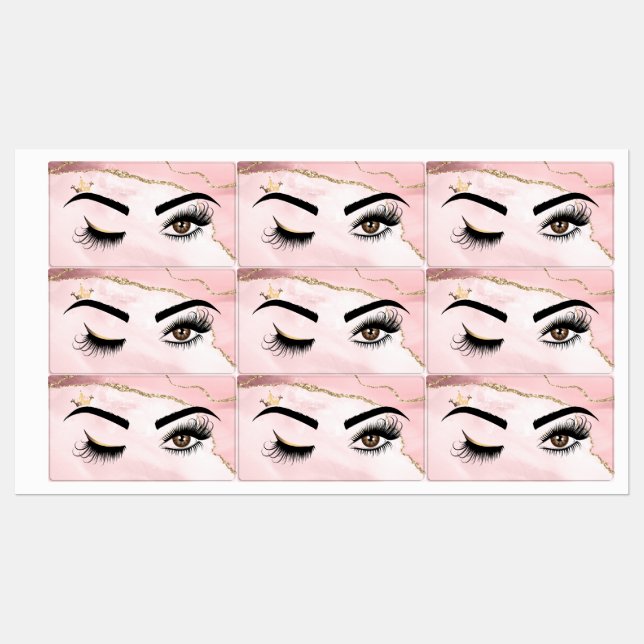 Makeup artist Wink Eye Beauty Blush Pink Agate Labels (Sheet)