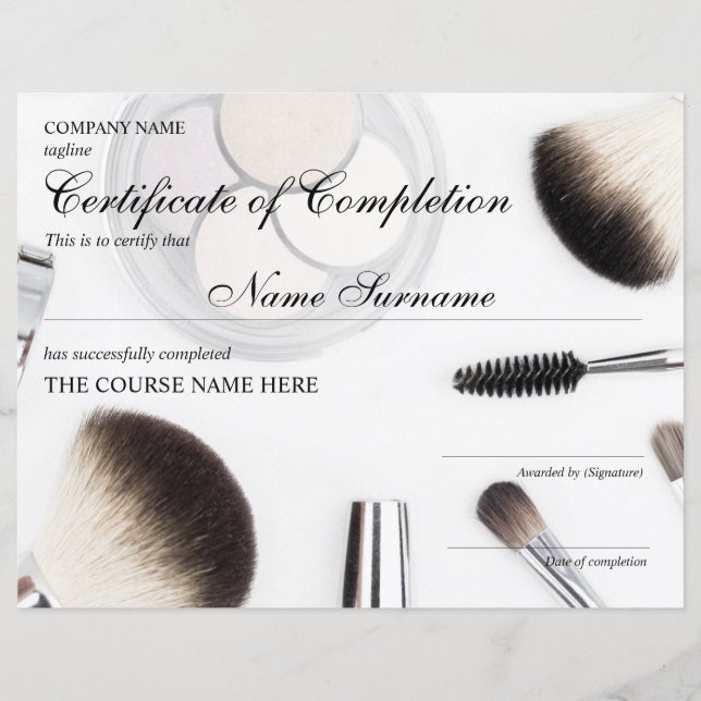 Makeup artist Wink Eye Beauty  Course Completion (Front)