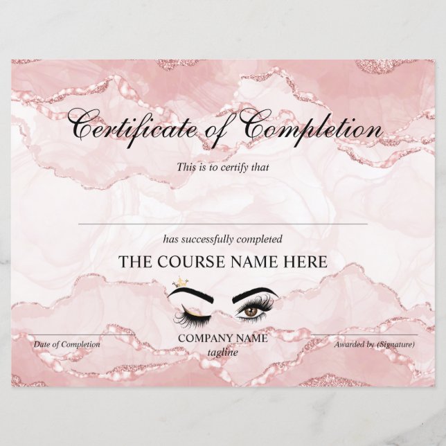 Makeup artist Wink Eye Beauty  Course Completion (Front)