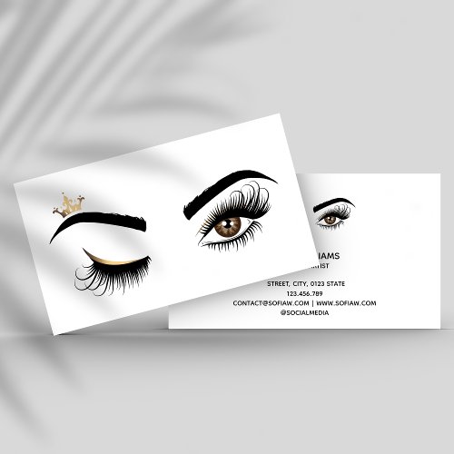 Makeup artist Wink Eye Beauty Salon Lash Extension Business Card