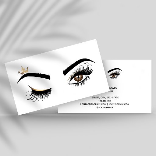 Customizable Makeup artist Wink Eye Beauty Salon Lash Extension Business Card